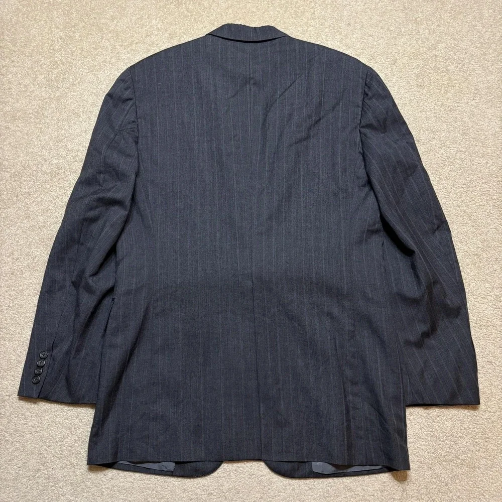 Vtg Polo By Ralph Lauren Blazer Mens 42 Gray Wool Pinstripe Suit Jacket 80s